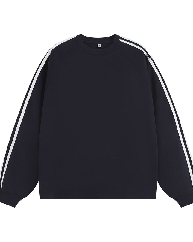 American-style Retro Three-bar Long-sleeved T-shirt For Men