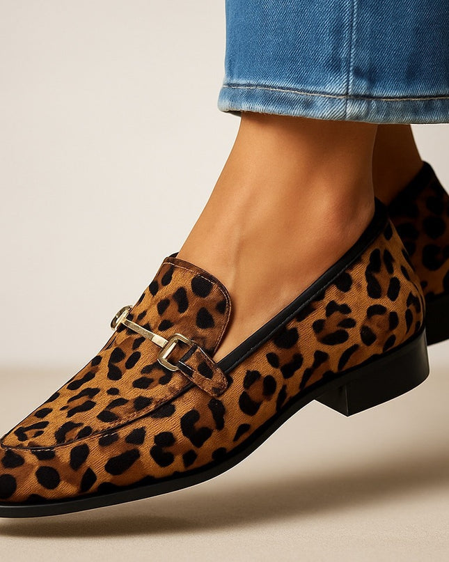 New Pointed-toe Low-cut Leopard-print Casual Shoes