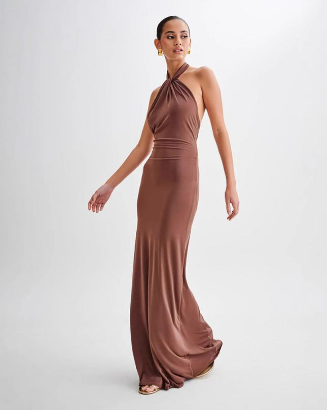 Bodycon Halter Dress Backless Shape Fit Maxi Dress