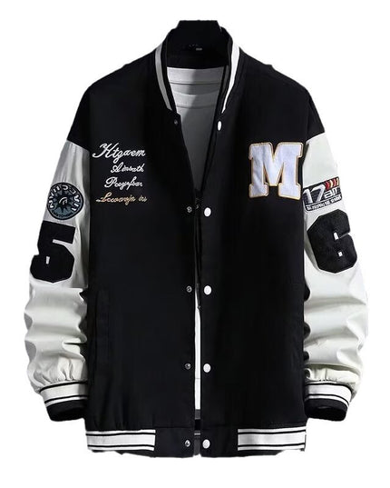 Men's Baseball Jacket Fashion Casual Letter Number Print Button-down Tops Streetwear Clothing