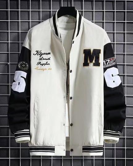 Men's Baseball Jacket Fashion Casual Letter Number Print Button-down Tops Streetwear Clothing