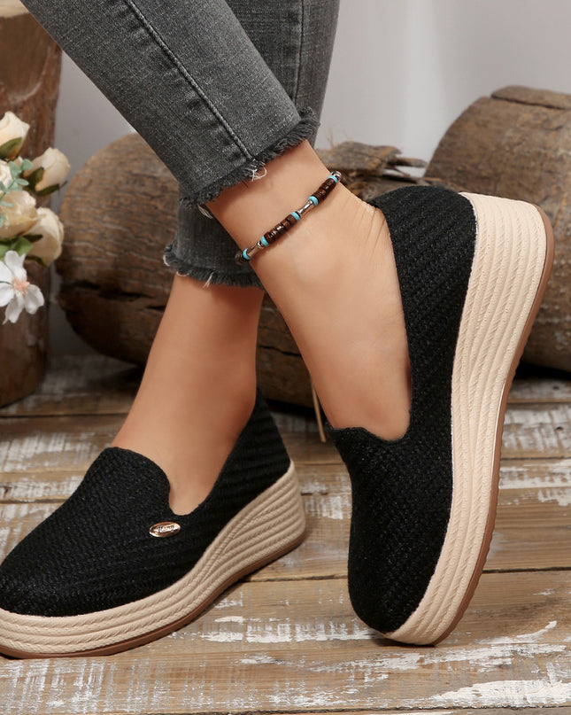 Women's Canvas Thick-soled Wedge Shoes