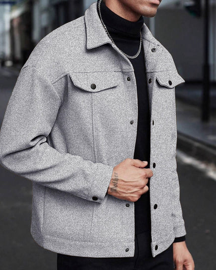 Lapel Woolen New Men's Casual Sports Jacket
