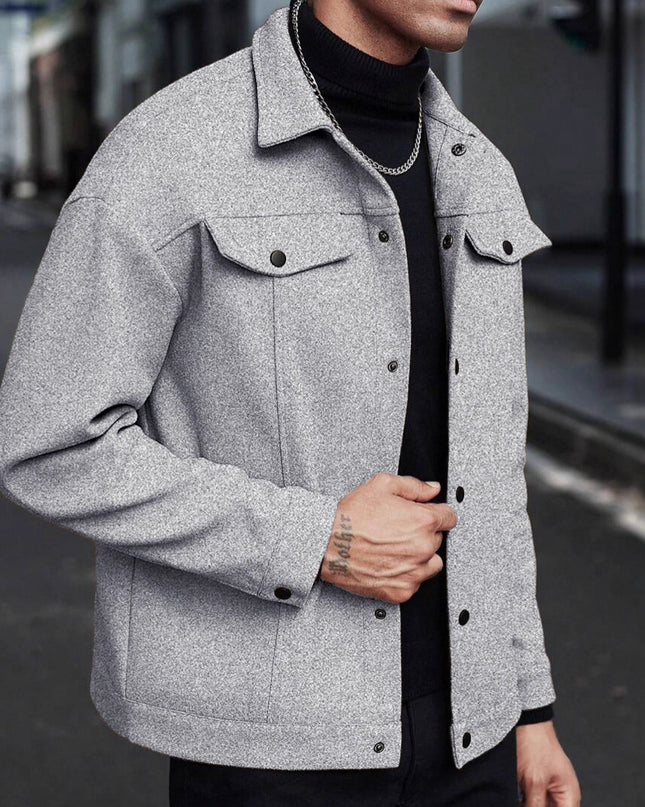 Lapel Woolen New Men's Casual Sports Jacket