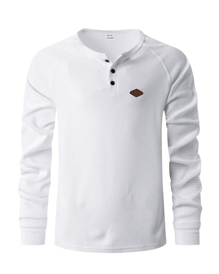 Waffle Buckle Quick-drying Raglan Henry Long Sleeve