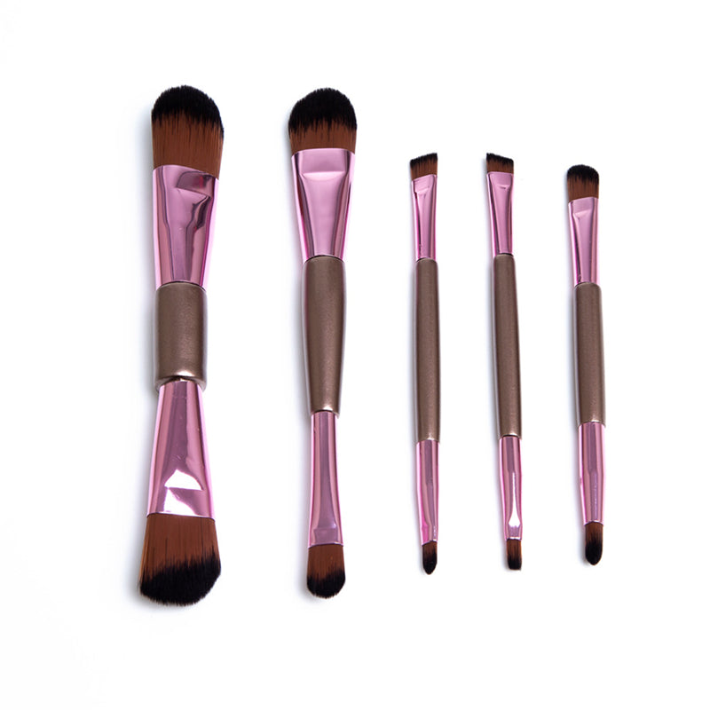 5 pc Double Ended Makeup Brush Set