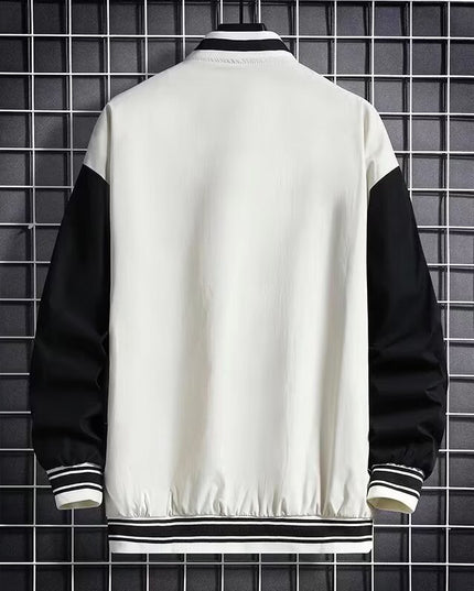 Men's Baseball Jacket Fashion Casual Letter Number Print Button-down Tops Streetwear Clothing