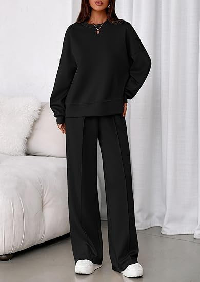 Solid-color 2-pc Loose Fit set