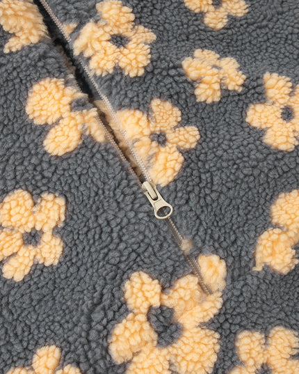 Winter Pullover Flowers Sweatshirt With Big Pockets