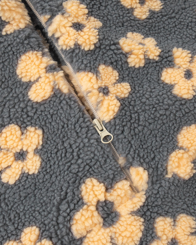 Winter Pullover Flowers Sweatshirt With Big Pockets