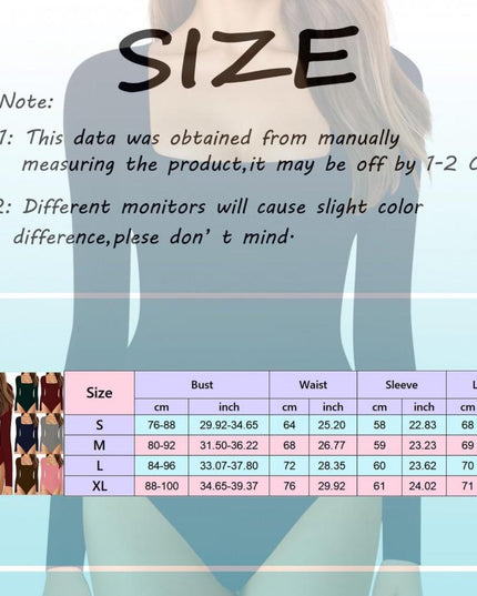 Women's Long Sleeve Square Neck Tummy Shaper Bodysuit