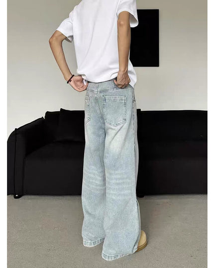 Light-blue Washed-in-wash-and-wear Jeans For Men That Go With Everything