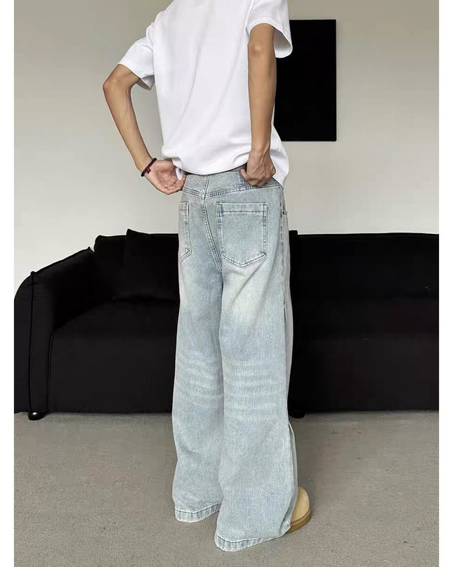 Light-blue Washed-in-wash-and-wear Jeans For Men That Go With Everything