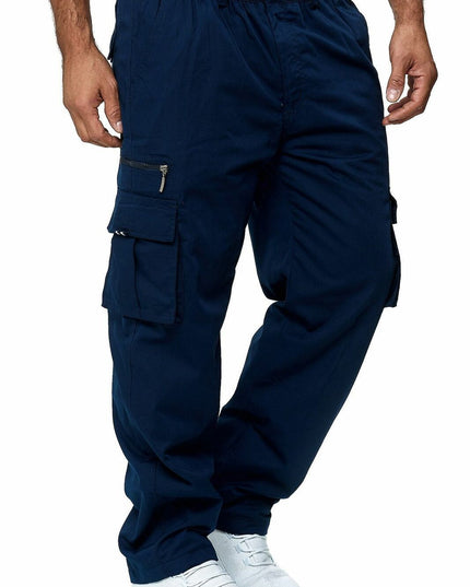 Men's Casual Multi-pocket Loose Straight Cargo Pants