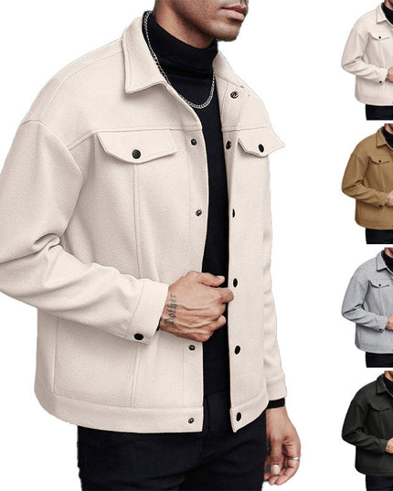 Lapel Woolen New Men's Casual Sports Jacket