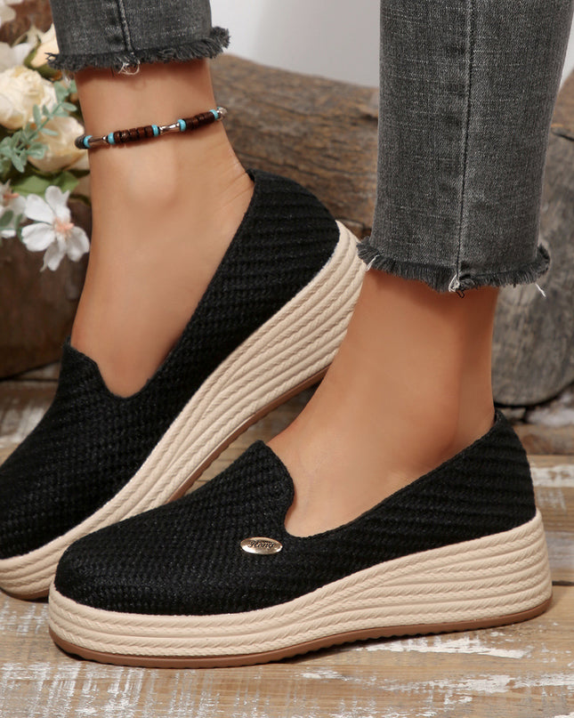 Women's Canvas Thick-soled Wedge Shoes