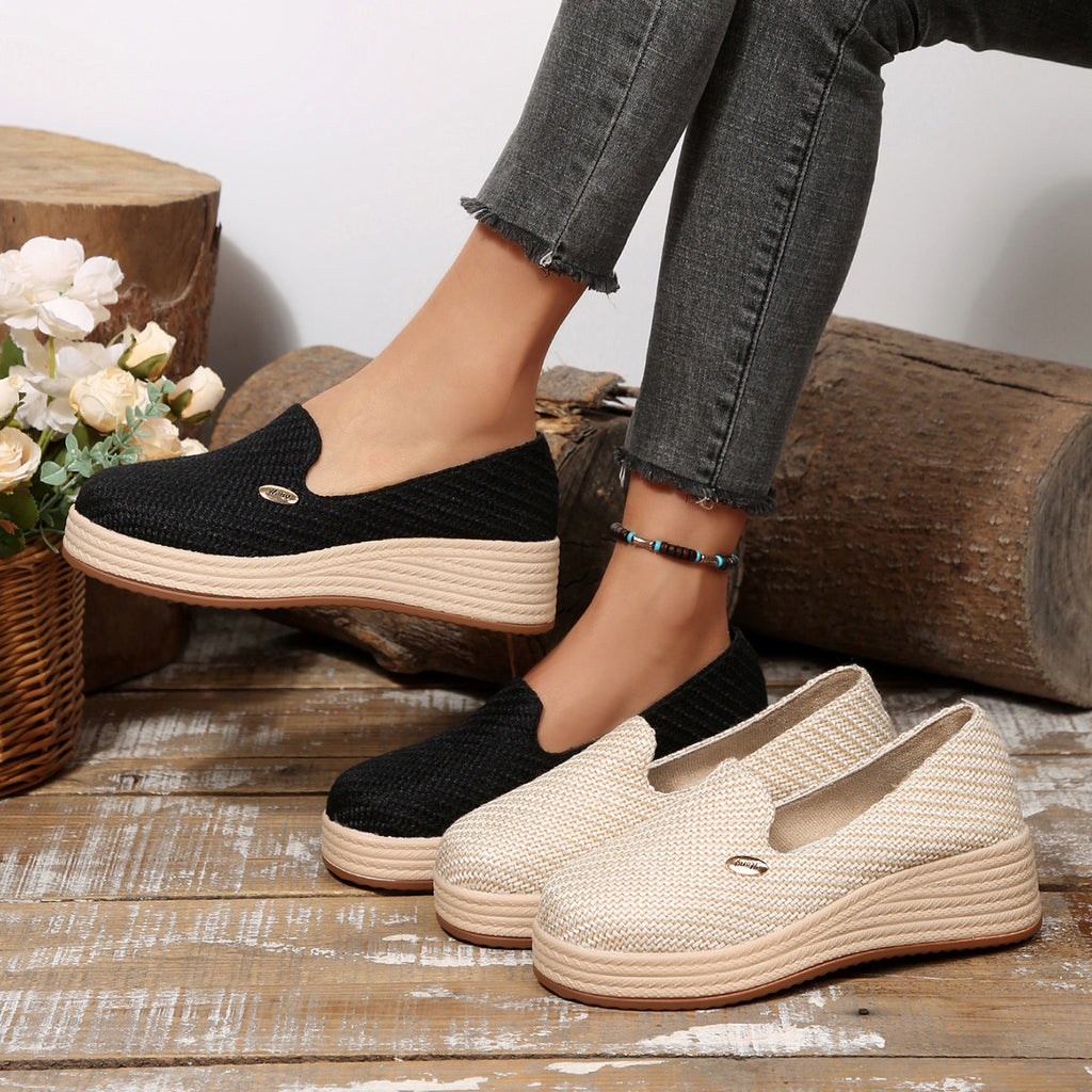Women's Canvas Thick-soled Wedge Shoes