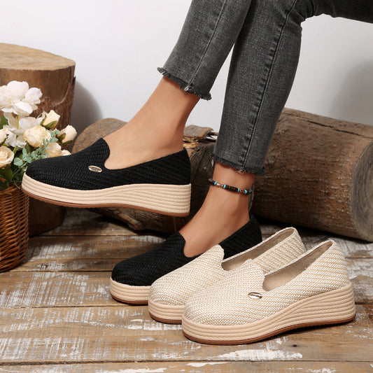 Women's Canvas Thick-soled Wedge Shoes