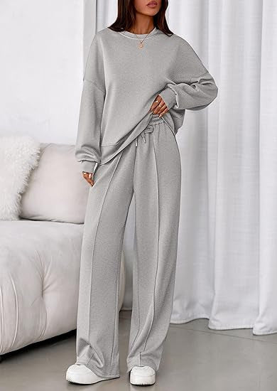 Solid-color 2-pc Loose Fit set