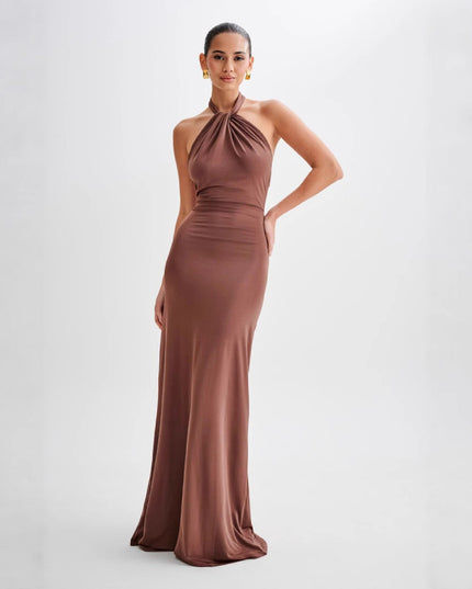 Bodycon Halter Dress Backless Shape Fit Maxi Dress