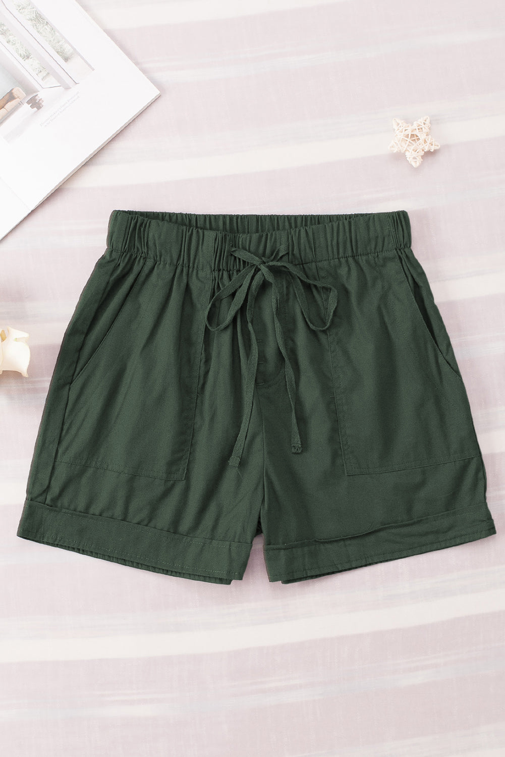 Green Strive Pocketed Tencel Shorts