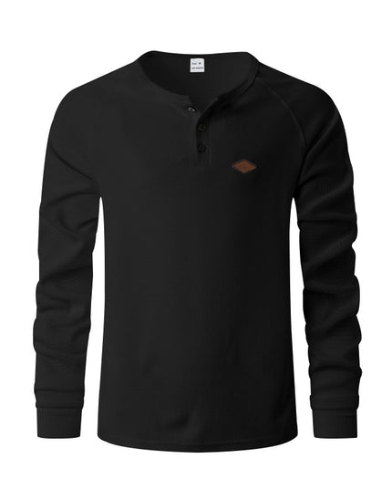 Waffle Buckle Quick-drying Raglan Henry Long Sleeve