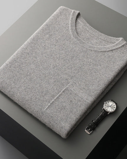 Men's Round Neck Jacquard Pullover Business Knitted Outerwear Vest