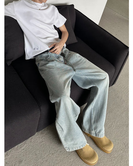 Light-blue Washed-in-wash-and-wear Jeans For Men That Go With Everything