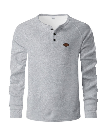 Waffle Buckle Quick-drying Raglan Henry Long Sleeve