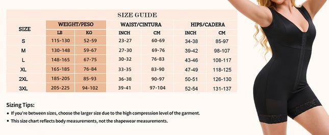 Fajas Colombiana Shapewear Full Body Shaper with Butt Lifter & Zipper