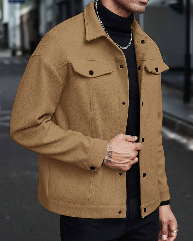Lapel Woolen New Men's Casual Sports Jacket