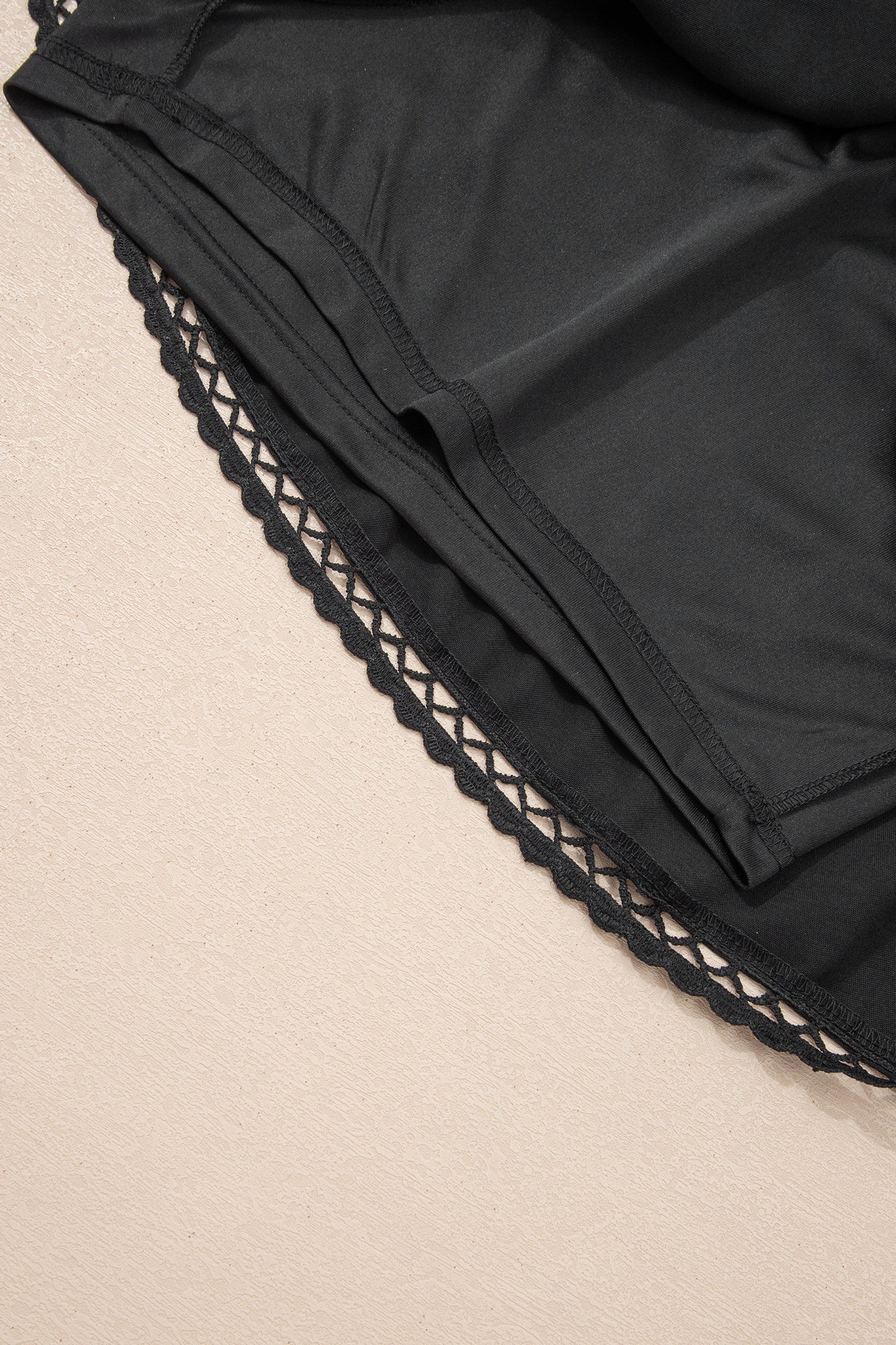 Parchment Plus Size Frilled Elastic Waist Lace Trim Boho Ruffled Shorts