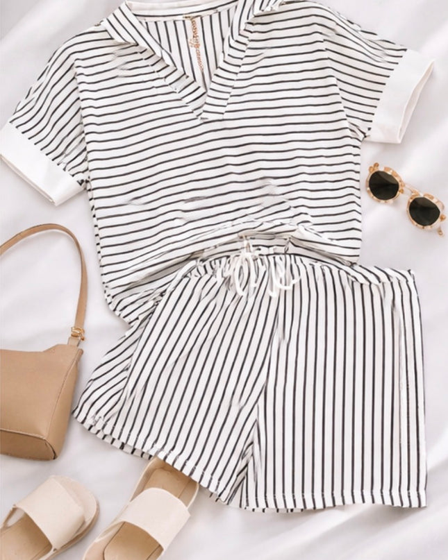 Effortless Stripe Lounge Set