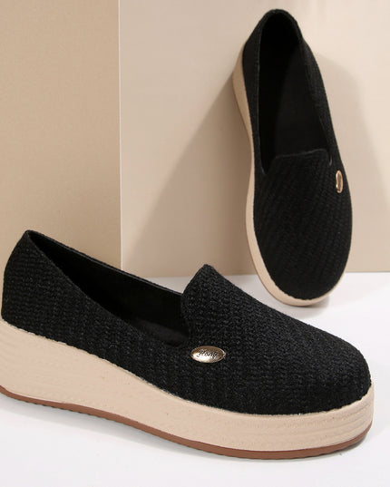 Women's Canvas Thick-soled Wedge Shoes