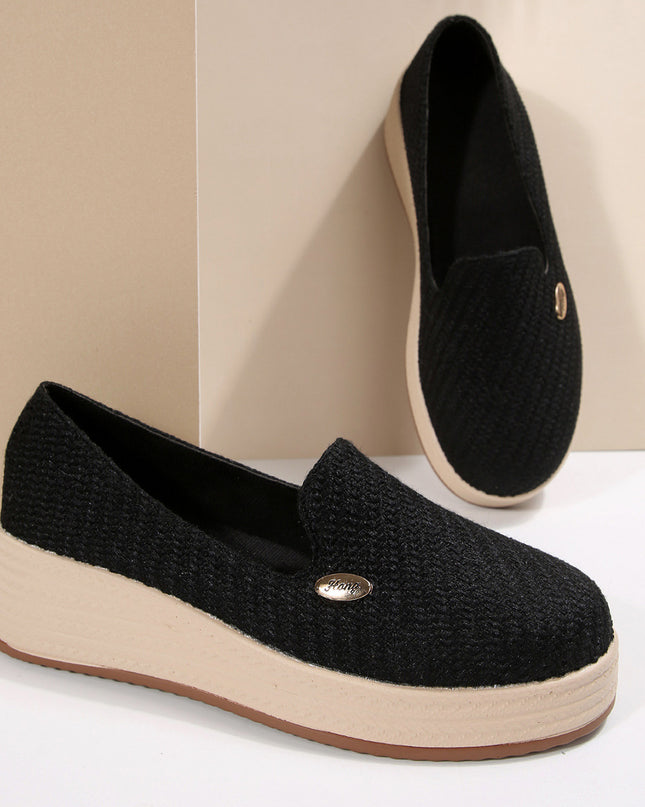 Women's Canvas Thick-soled Wedge Shoes