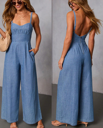 Solid-color Casual Workwear Jumpsuit For Women