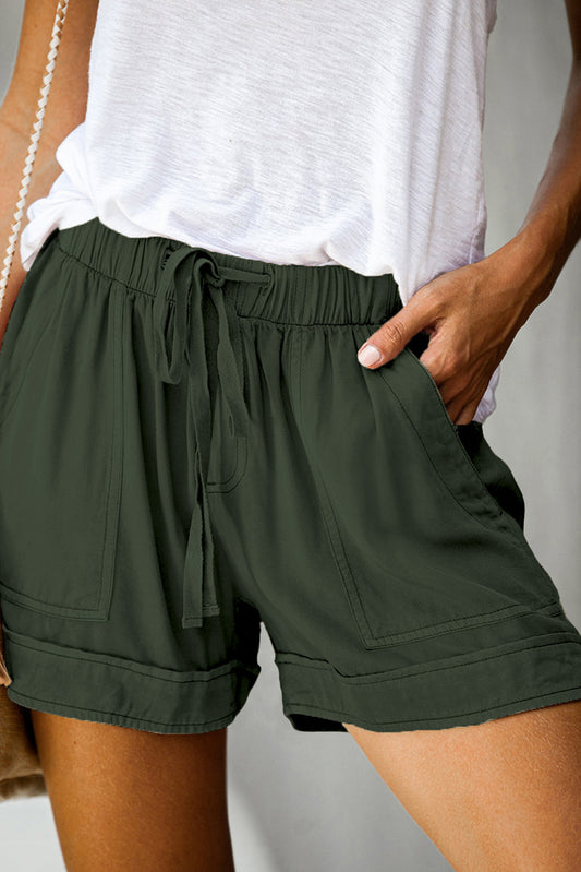 Green Strive Pocketed Tencel Shorts