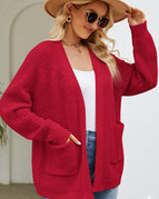 Red Sweater Coat / L