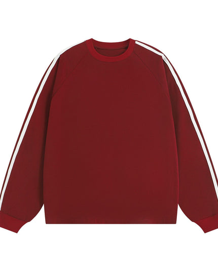 American-style Retro Three-bar Long-sleeved T-shirt For Men