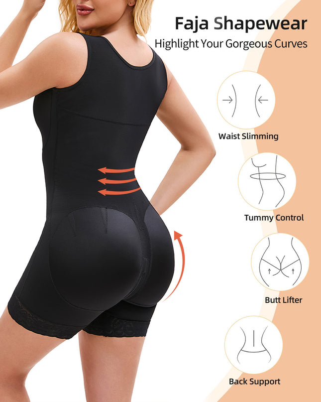 Fajas Colombiana Shapewear Full Body Shaper with Butt Lifter & Zipper