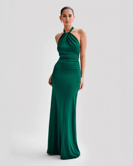 Bodycon Halter Dress Backless Shape Fit Maxi Dress