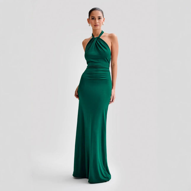 Bodycon Halter Dress Backless Shape Fit Maxi Dress