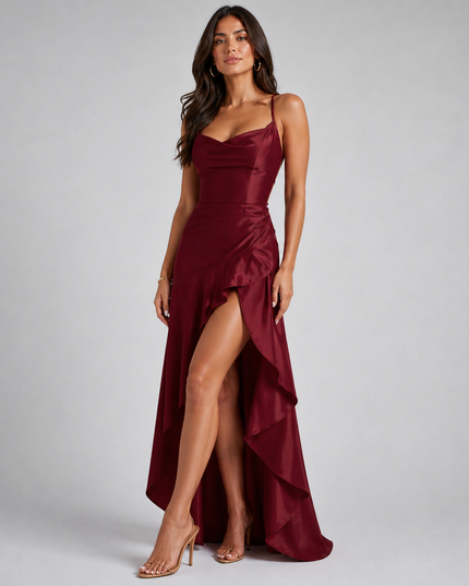 Backless Formal Dress with Slit