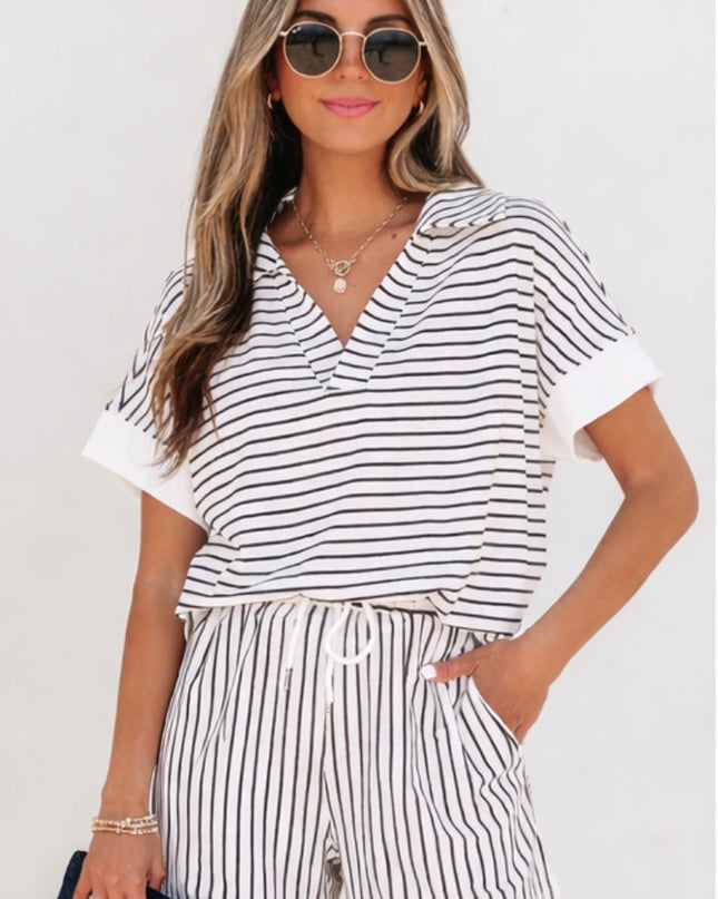 Effortless Stripe Lounge Set