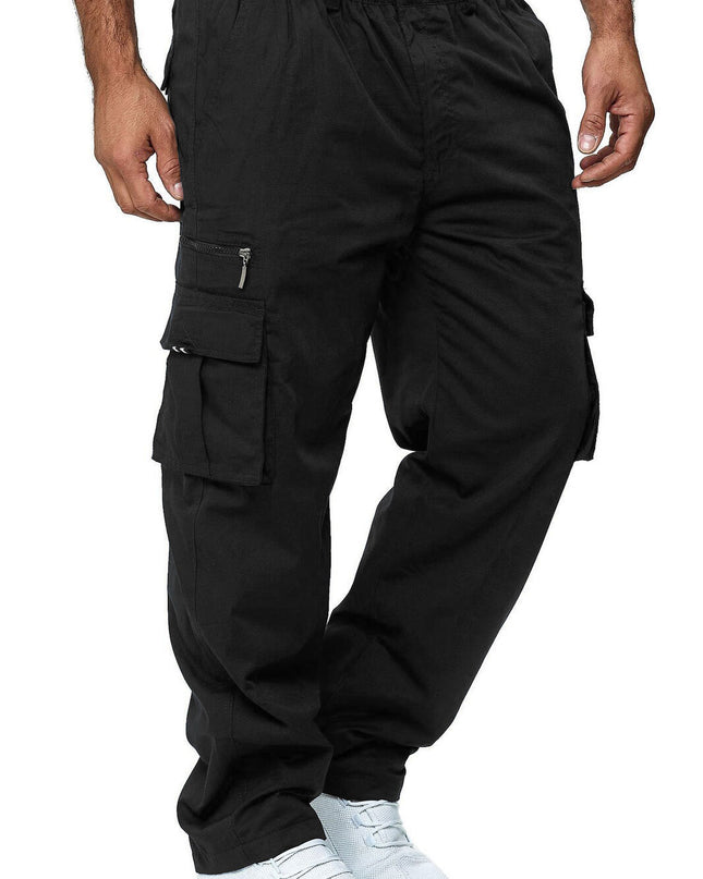 Men's Casual Multi-pocket Loose Straight Cargo Pants