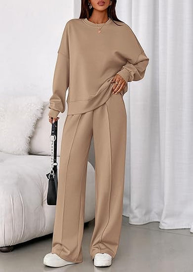 Solid-color 2-pc Loose Fit set