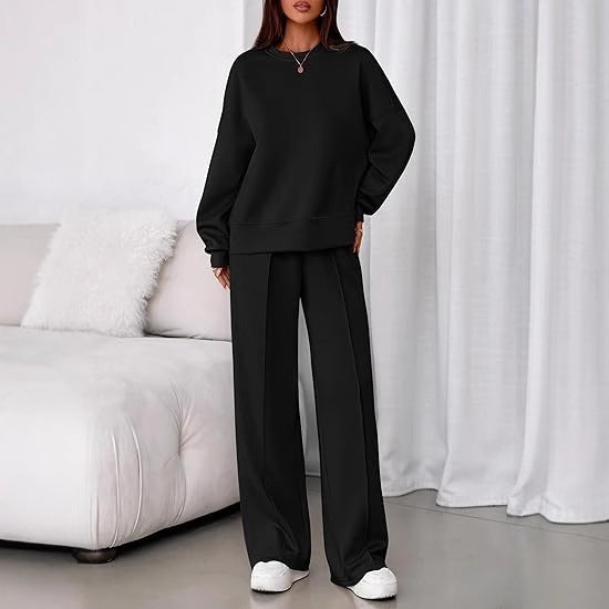 Solid-color 2-pc Loose Fit set