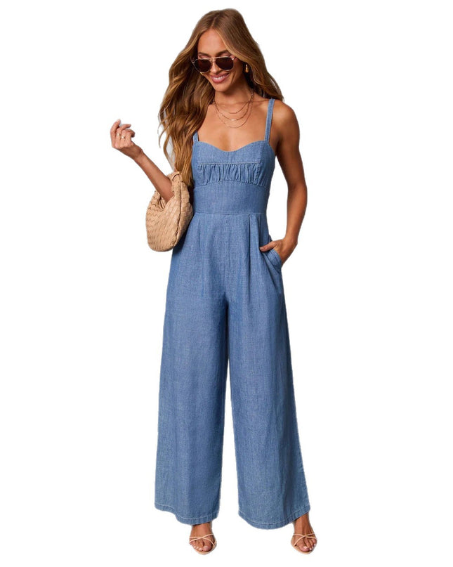 Solid-color Casual Workwear Jumpsuit For Women