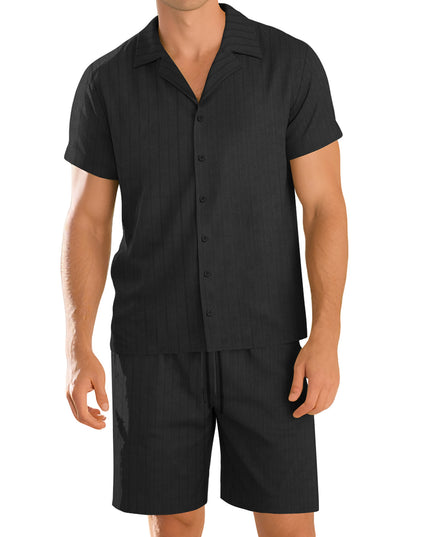 Mens Commuter Casual Button-Down Short-Sleeve Shirt Set