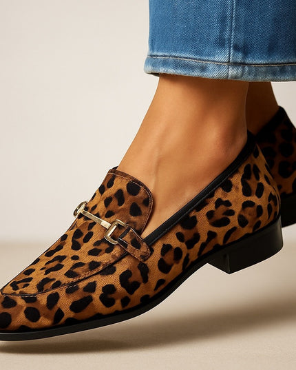 New Pointed-toe Low-cut Leopard-print Casual Shoes